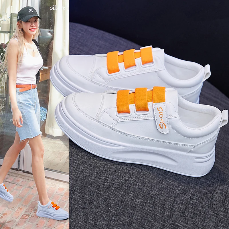 

FDWERYNH Spring Women Little White Shoes Lightweight Comfortable Walking Shoes Velcro Breathable Durable Zapatos Casuales Mujer