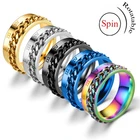 Модные Простые Переводные украшения для мужчин и женщин, вращающаяся римская цепочка из титановой стали, кольцо властителя, подарок для пары