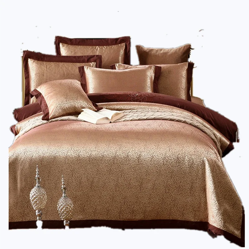 Сатиновый жаккардовый Комплект постельного белья из 4 предметов хлопковый