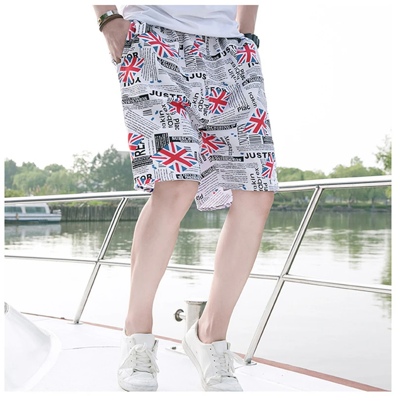 

2021 New Summer Male Floral Short Pants Men's Flower Printed Casual Beach Surf Fitness Gym Board Shorts Plus Large Size Swimwear