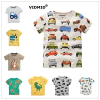 VIDMID 1-10Y Childrens T shirt boys t-shirt Baby Clothing Little boy Summer shirt Tees Designer Cotton Cartoon Dinosaur W02