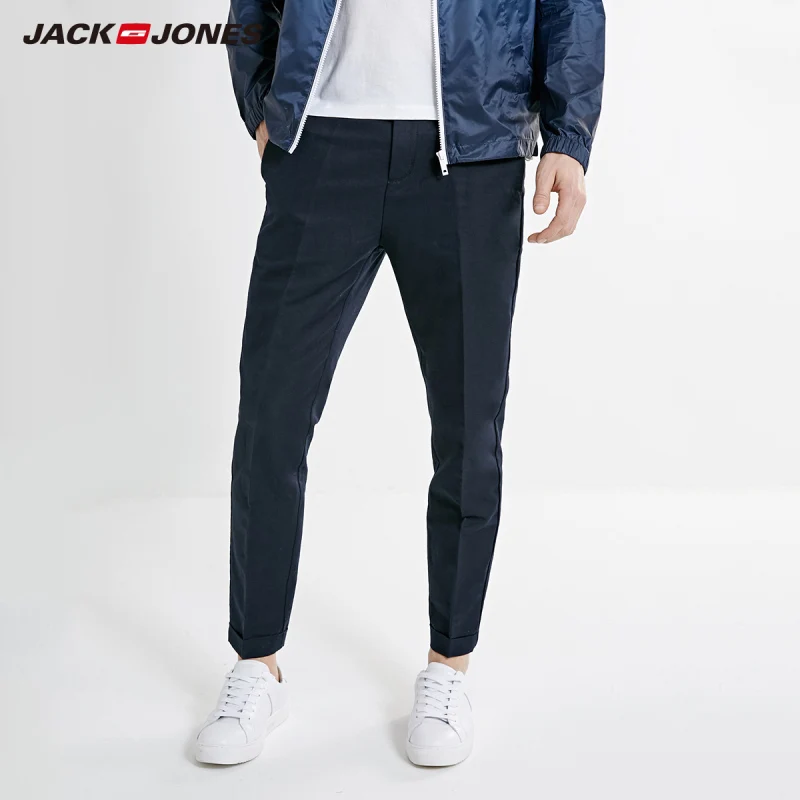 JackJones мужские облегающие льняные зауженные укороченные брюки с узкими штанинами