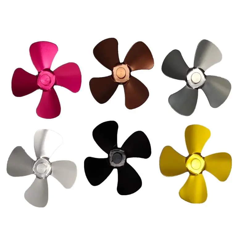 

4 Blades Mini Heat Powered Fireplace Stove Fan Aluminum Silent Eco-Friendly for Fan Portable for Home Heater Fan