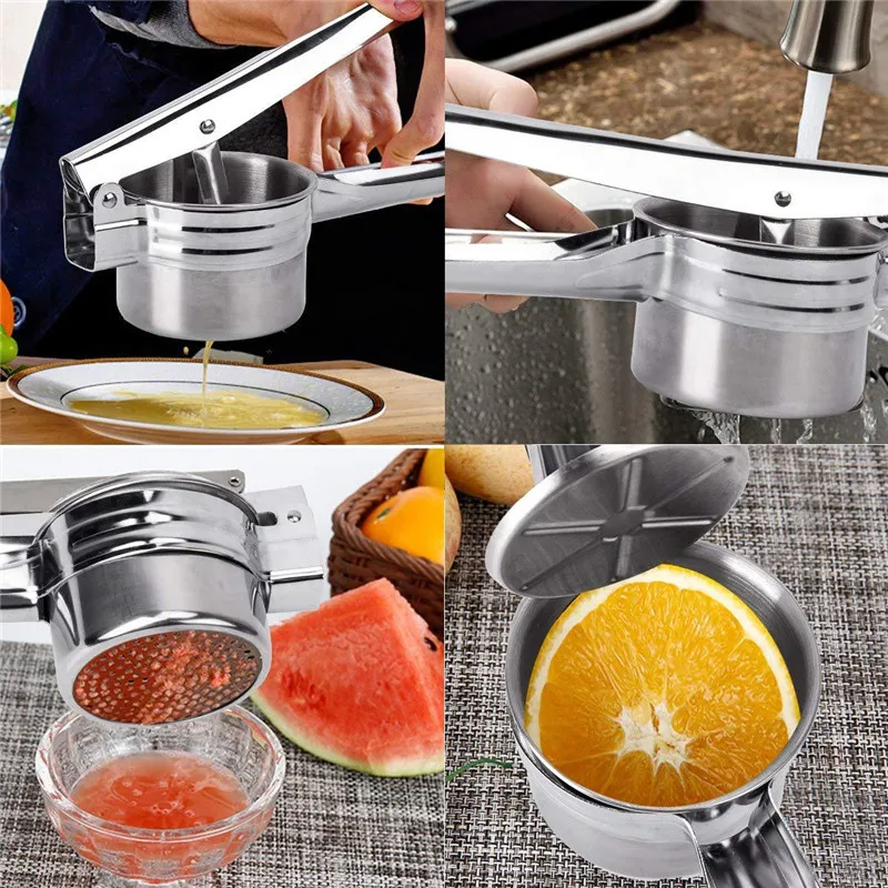 Stainless Steel Potato Ricer with 3 Interchangeable Fineness Discs Fruit Vegetable Tools Press Crusher kitchen tools | Дом и сад