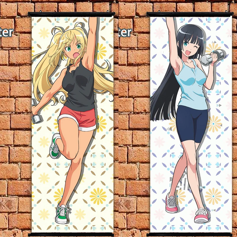 Аниме плакат гантели Нан кг мотеру Уэхара айака Акеми настенный свиток 105x40 см