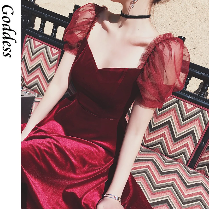 

2021 New Sexy Velvet Gothic Dress Mini Party Women Korean Summer Dress One-piece Dress Female Vintage Design Casual Beach Dress