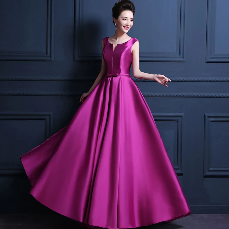 Женское атласное длинное вечернее платье AnXin SH Красное Атласное винтажное цвета