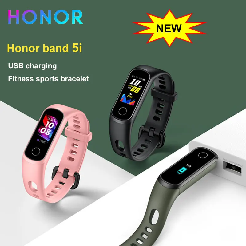 Смарт браслет Honor Band 5i фитнес с USB зарядкой управлением музыкой мониторингом