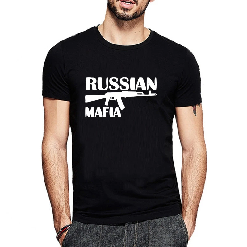 

HT0004# RUSSIAN MAFIA black t shirt men tshirt men's tshirt top summer Tshirt fashion cool round neck short sleeve shirt
