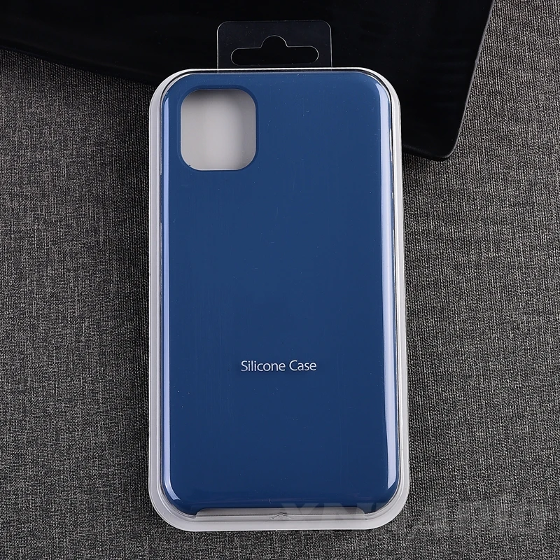 Официальный силиконовый чехол для телефона для Apple iPhone 11 Pro Max чехол для iPhone XR X XS Max 7 8 6 6s Plus с логотипом задняя крышка - Цвет: Blue Cobalt