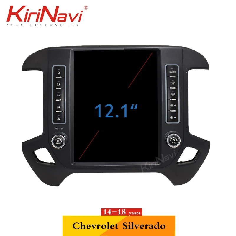 KiriNavi 12,1 ''Android 8,1 Автомагнитола для CHEVROLET Silverado автомобильный Dvd Gps Android мультимедийный видео плеер навигация
