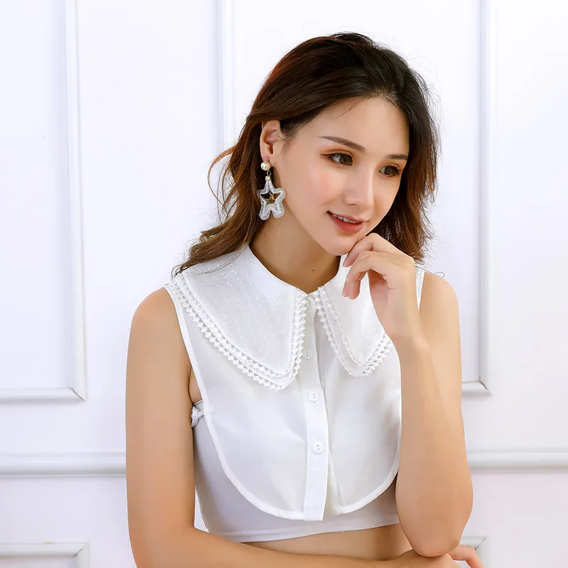 Linbaiway женский однотонный съемный воротник с лацканами ожерелье двухслойная