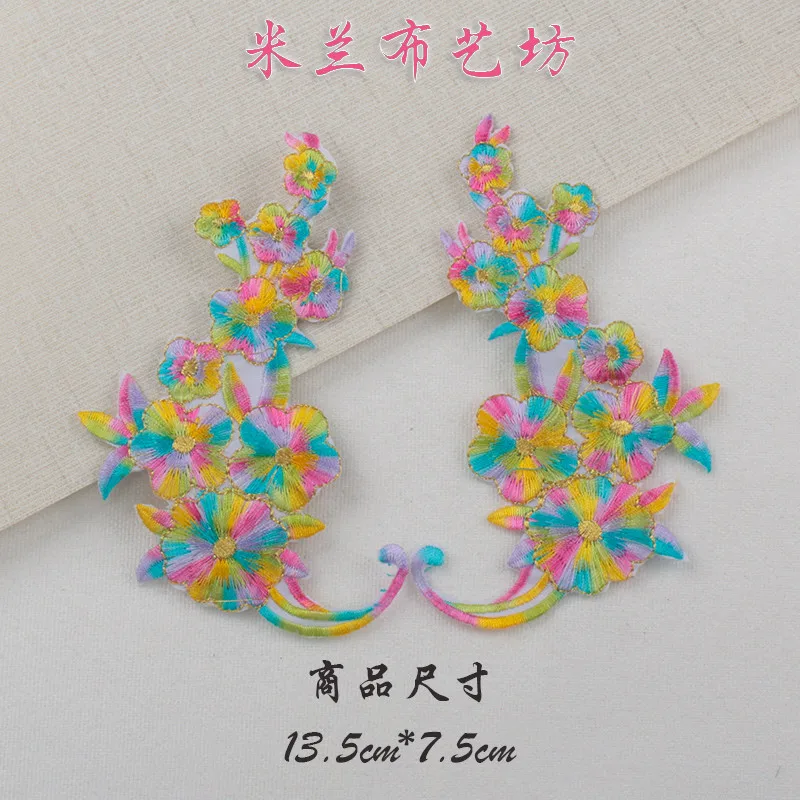 1 пара зеркал сливы вышитые тканевые наклейки завод китайский стиль аксессуары