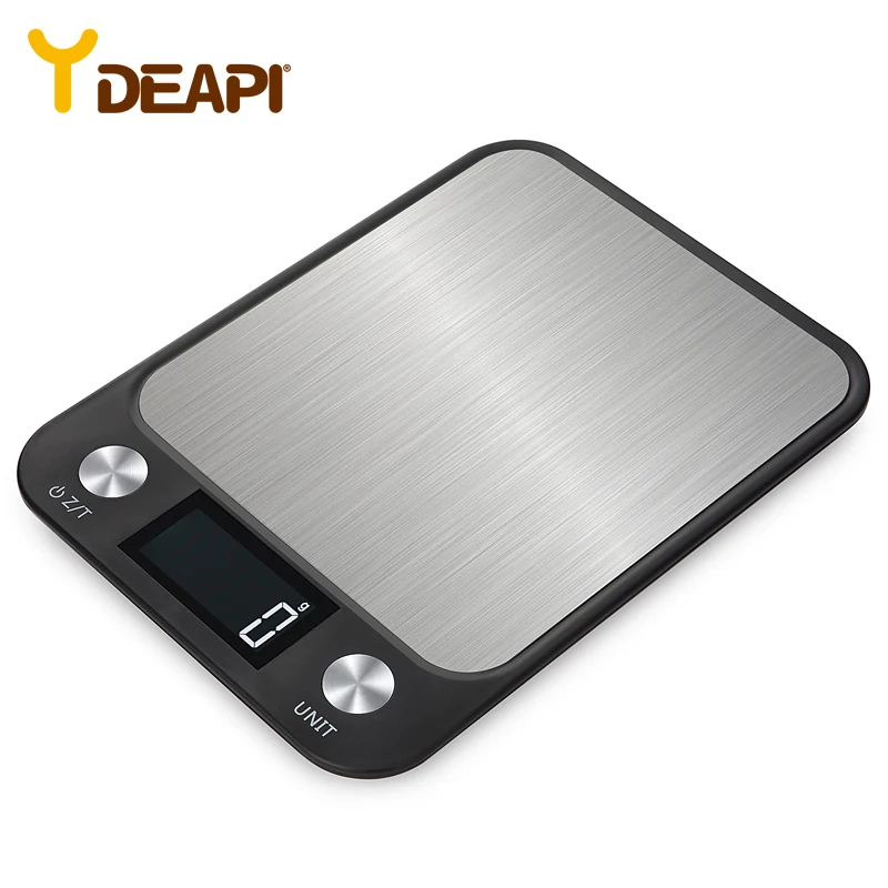 

YDEAPI LCD Display 5/10kg Multi-function Digital Food Kitchen Scale Stainless Steel Weighing Food Scale Cooking Tools Balance