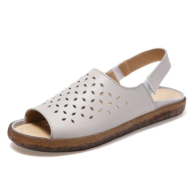 

Women's Sandals 2021 Summer Female Flat Shoes Ladies Peep-Toe Hollow Out Breathable Comfort Slingback Casual Footwear Mujer
