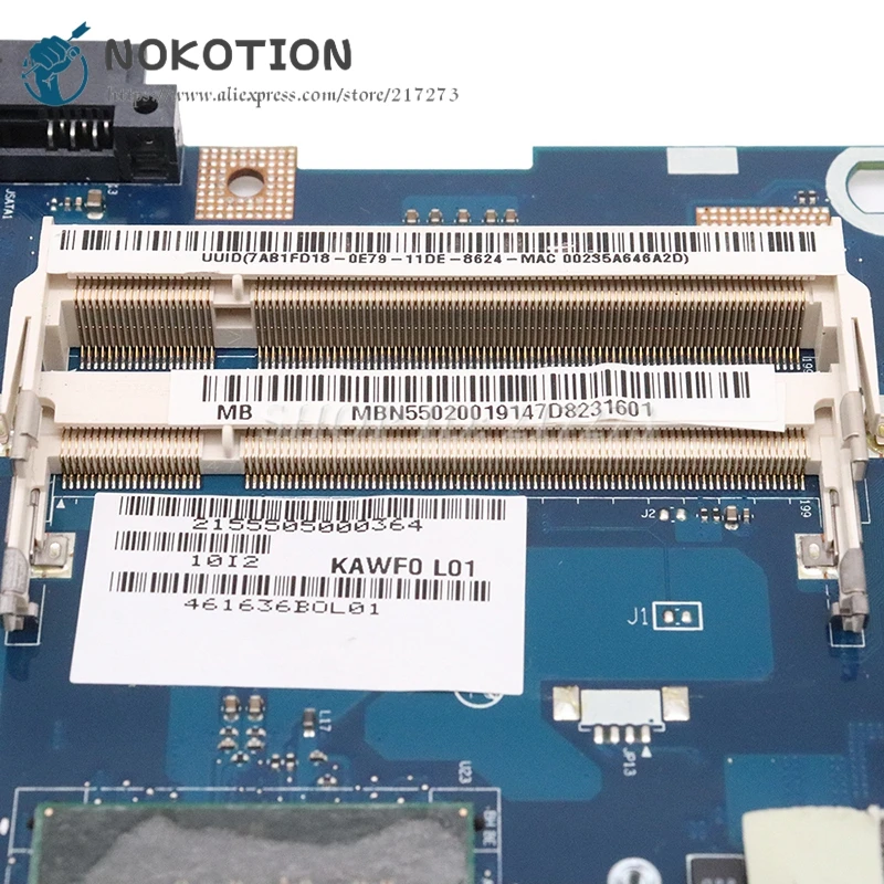 NOKOTION MBN5402001 MB. N5402.001 материнская плата для ПК acer eMachines E525 E725 5732Z основная плата KAWF0 LA-4851P DDR2 Бесплатный процессор