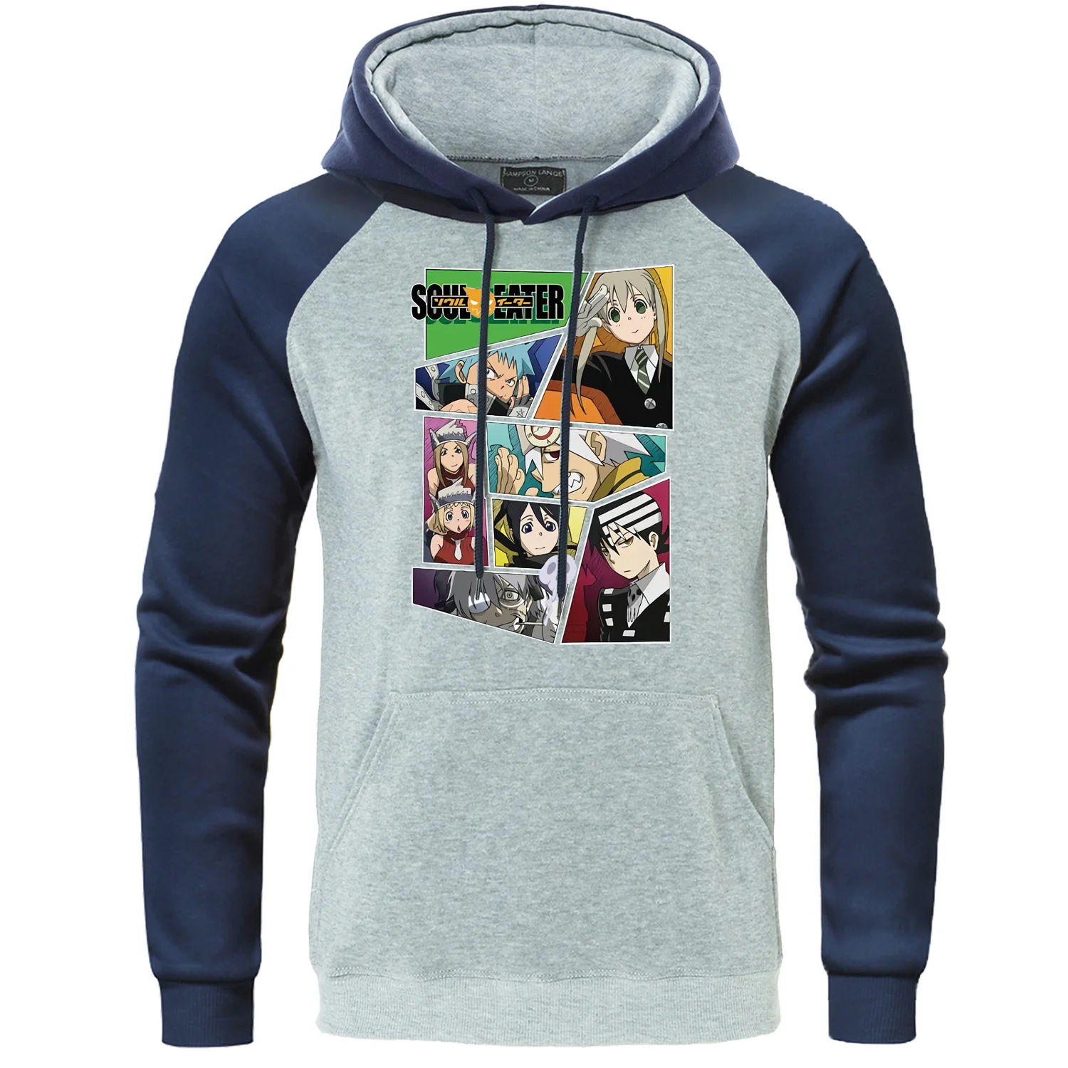 Мужская толстовка с капюшоном в стиле японского аниме Soul Eater теплая флисовая