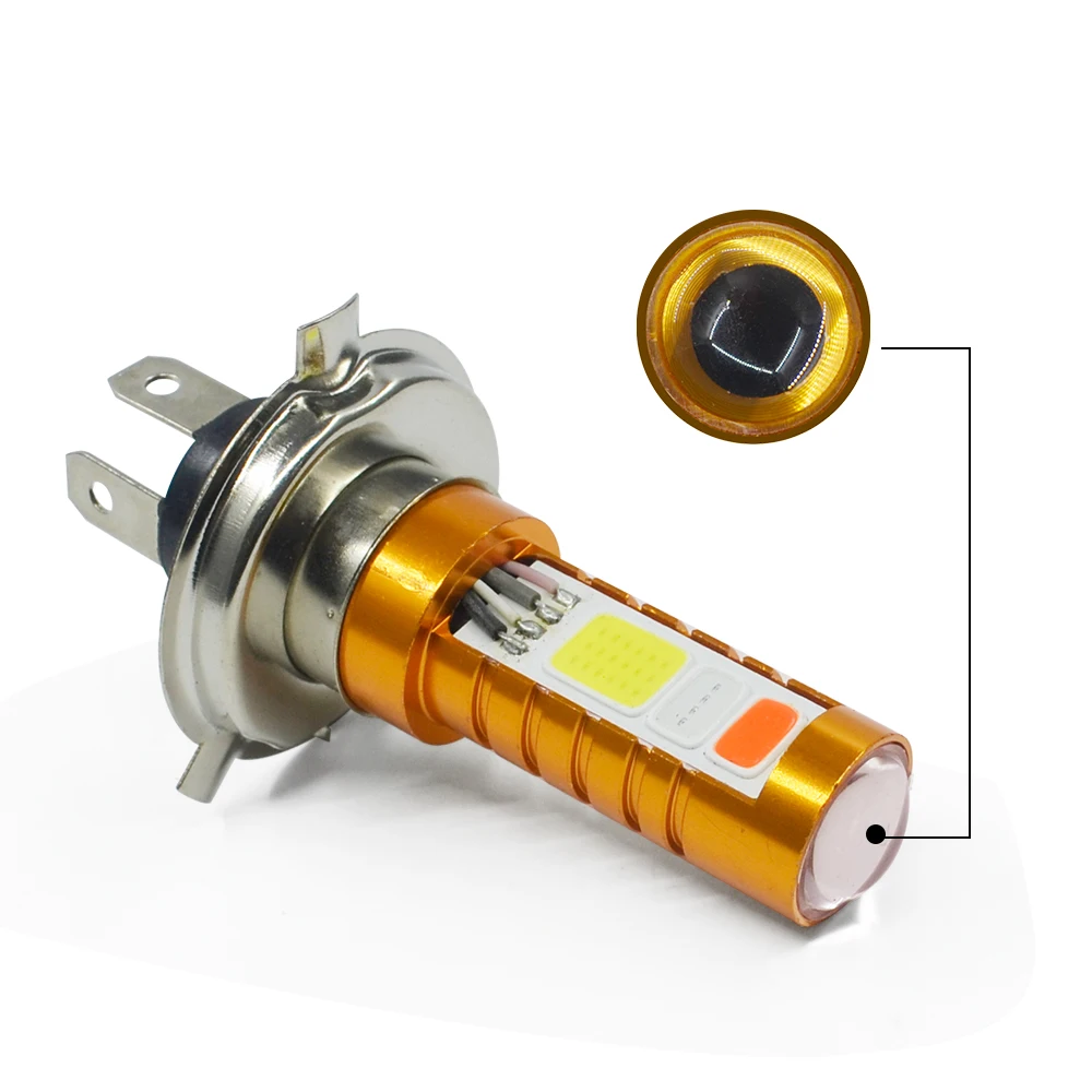 2 шт. новые мощные H4 COB 3LED Сменные лампы для автомобильных противотуманных фар