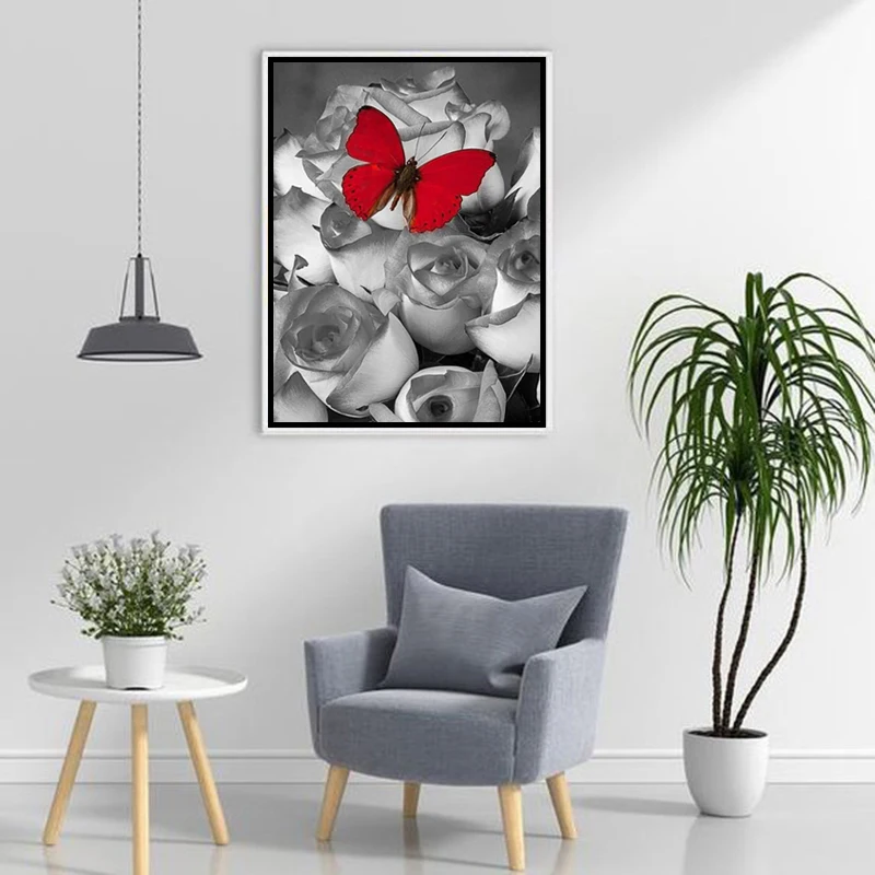 Алмазная 5D картина сделай сам полноразмерная/круглая мозаика с красными розами