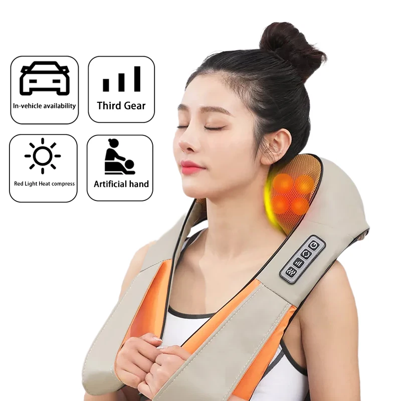 

Home Car U Shape Electrical Shiatsu Massager Neck Back Shoulder Body Massager Multifunctional Infrared Heated Massage Shawl