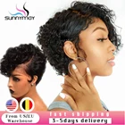 Парики с вырезами Фея 13x4, парики на сетке спереди, волнистые кудрявые, короткий парик, парик без повреждений, 150%, без клея, с застежкой 4x4, предварительно выщипанная линия волос для женщин