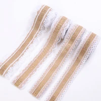 burlap jute lace ribbon rustic wedding party decoration ornament gift wrapping decor 2 5cm wide ribbons for needlework sewing