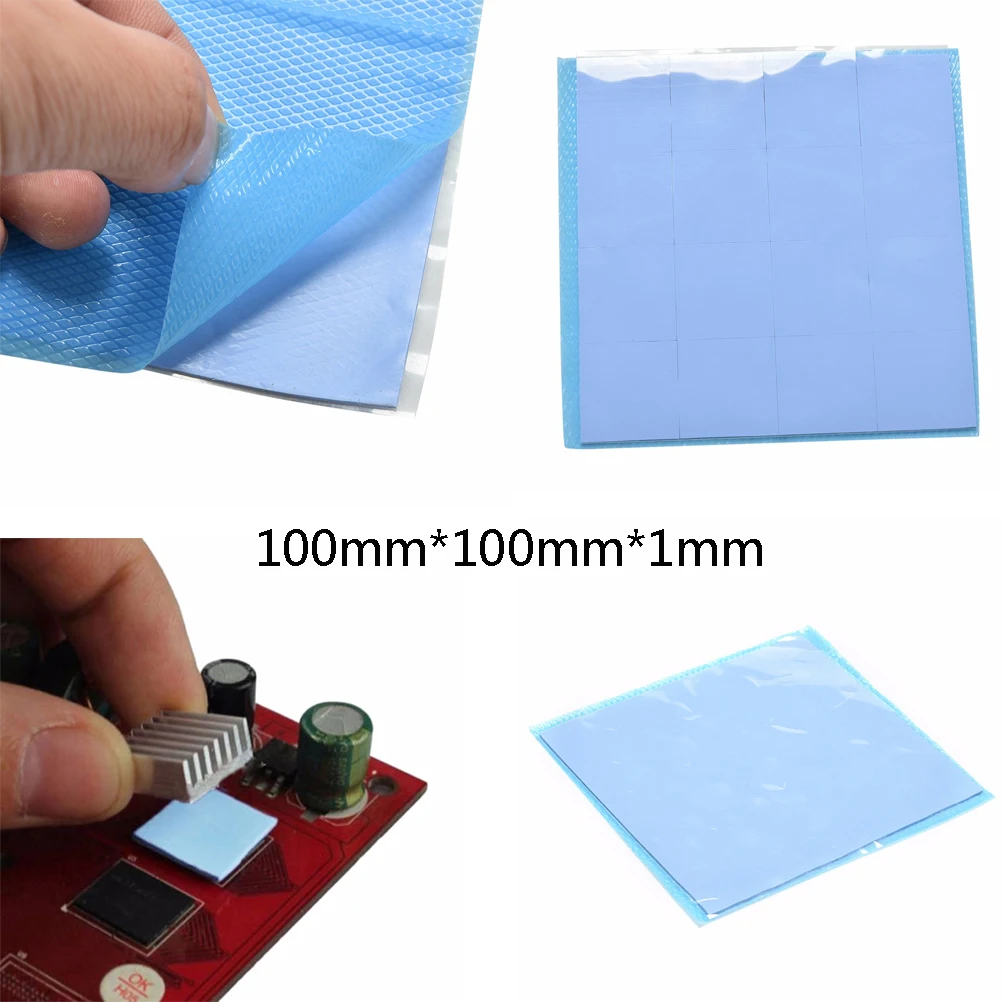 

100mm*100mm*1mm Thermal Pad GPU CPU Heatsink Cooling Conductive Silicone Pad Thermal Grease Cooling Pad For CPU GPU Heat Sinks