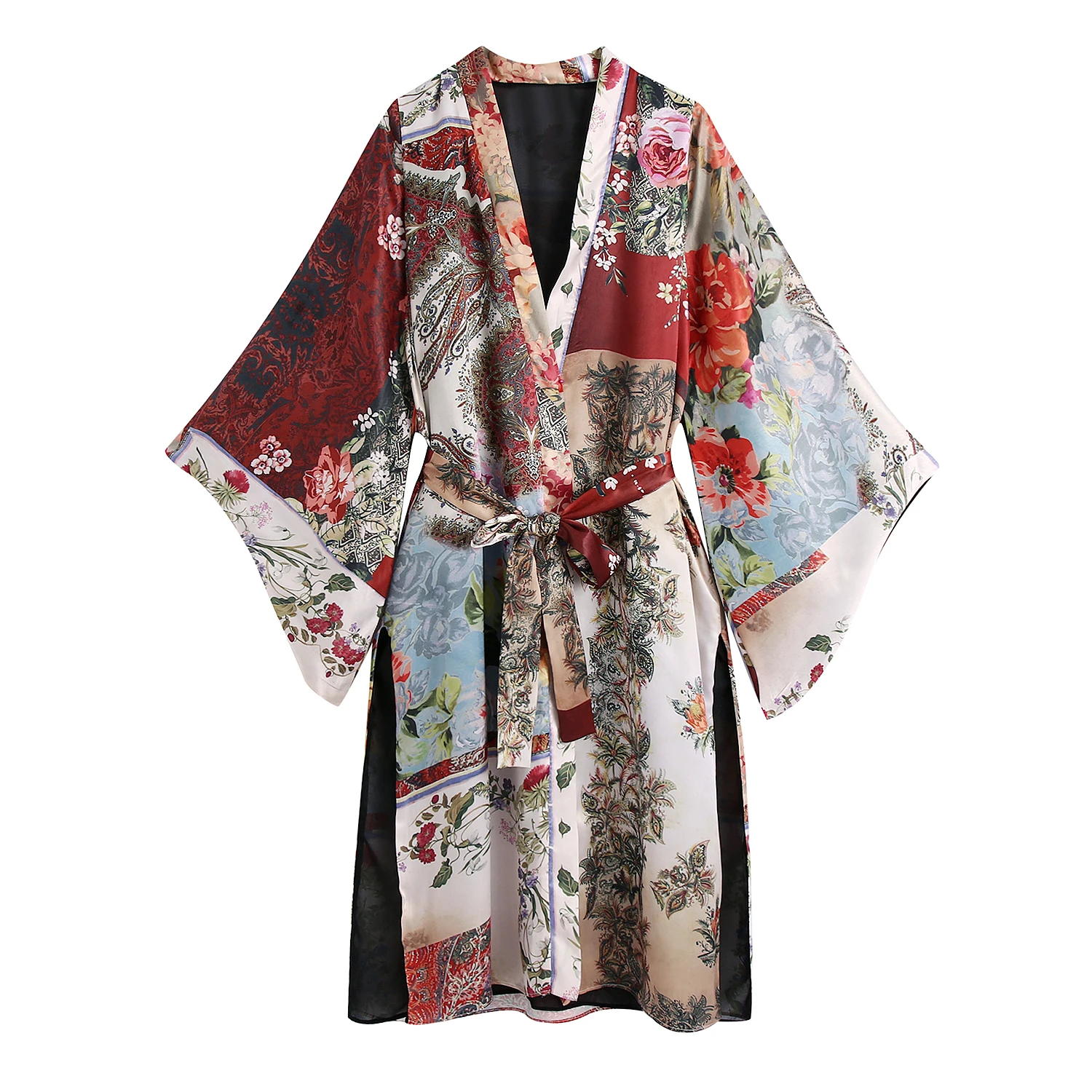 

JC·KILIG 2021v Neck Print Loose Kimono Dress B1568