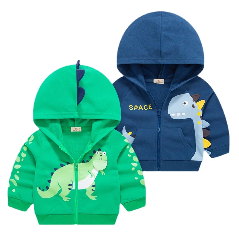 

2021 Fashion Children Boys Jacket Autumn Dinosaur Hooded Feature Jacket Children Baby Sweater Kid Coat 3-8y Boy Clothes