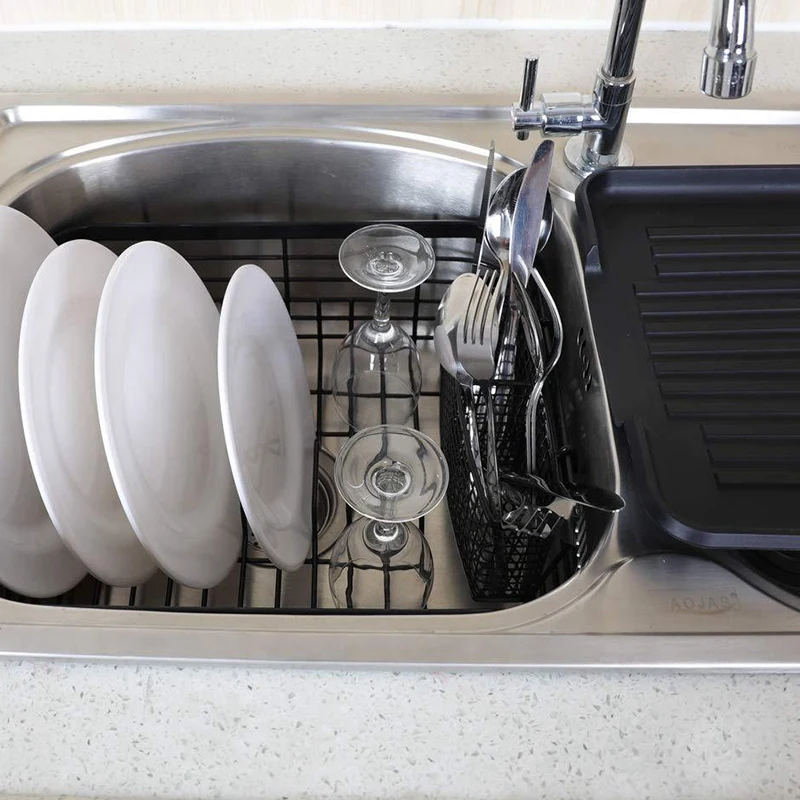 Сушилка для кухонной посуды сушилка с поддоном и корзиной хранения кухонная