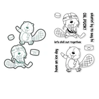 beaver hockey etched metal die set and coordinating stamp friendly beaver stamps for diy scrapbooking crafts silicon stamp