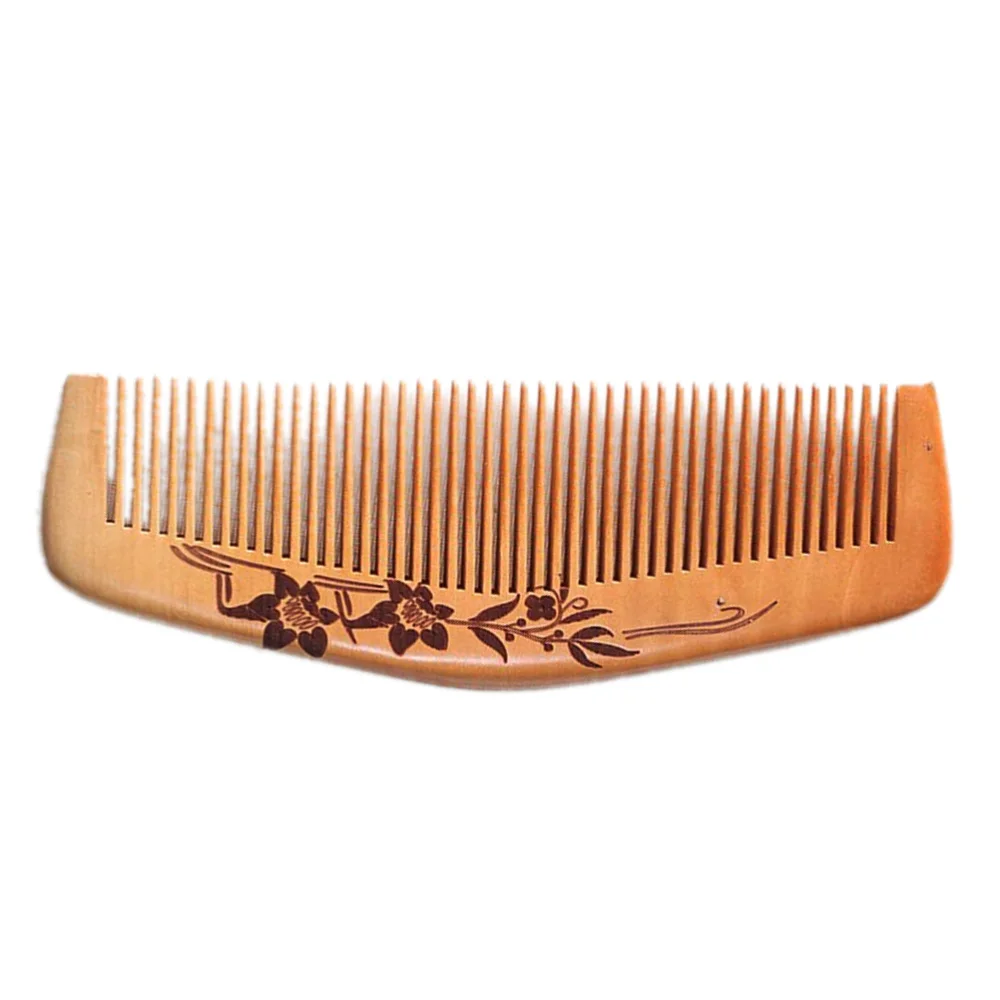 

Healthy Peach Wood Comb Fine Teeth Anti-static Beard Comb Hair Care Wooden Hair Brush Comb (17-3 with Package)