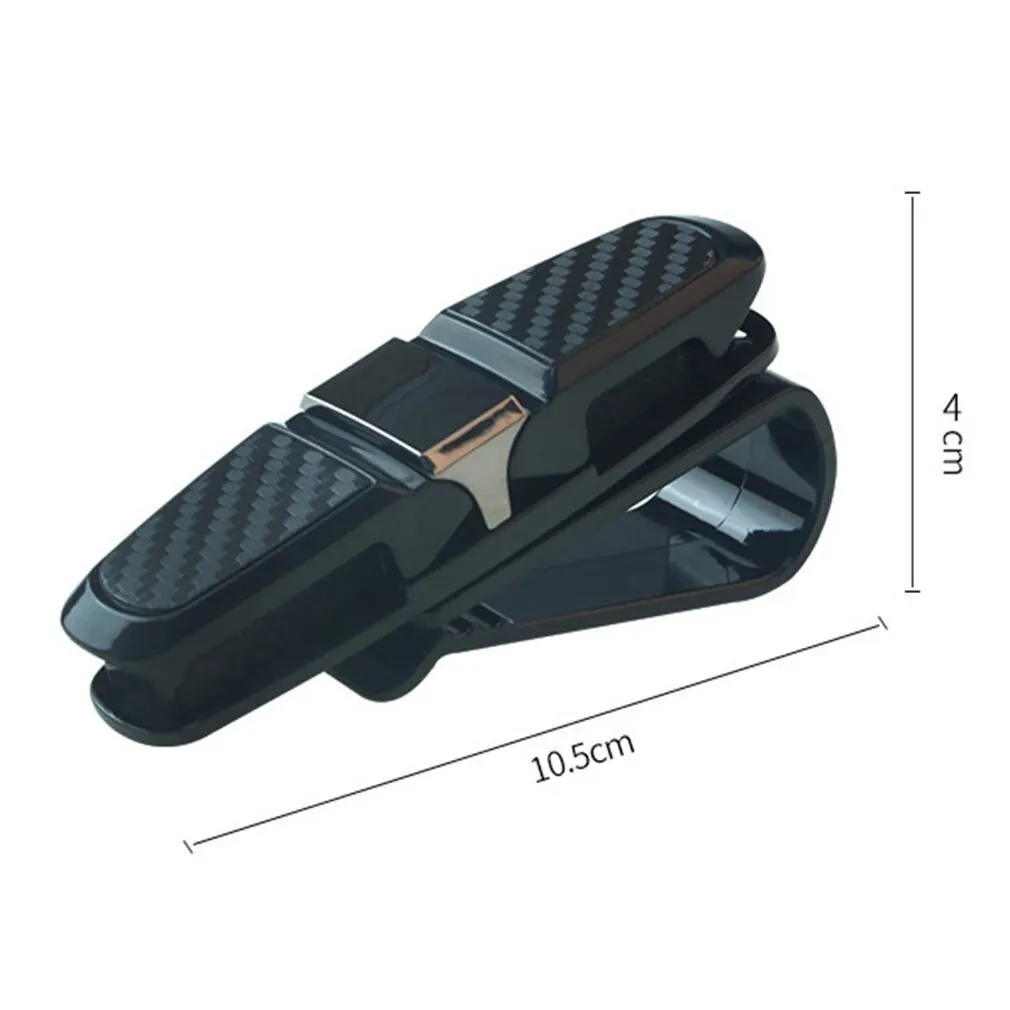 

S-Type Carbon Brazing Car Glasses Clip Sunglasses Double Clip Sun Visor Sunglasses Bill Holder Multifunctional Car Supplies