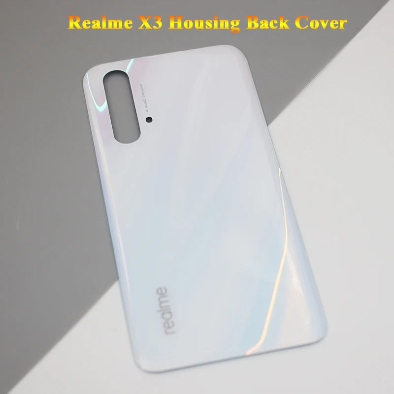 

OPPO Realme X3 Battery Back Cover Glass Rear Door Housing Panel Case Phone Replacement For Realme RMX2142 With Adhesive Sticker