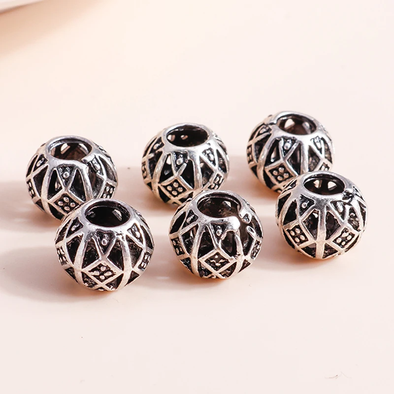 

15pcs/lot Cute Alloy Hollow Round Charms Beads for DIY Bangles Bracelets Pendants of Necklaces DIY Jewelry Making Accessories