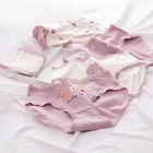 Женские трусики, хлопковое нижнее белье, кружевные трусики для девочек, трусики с розовыми цветами, Симпатичные трусики из серии, нижнее белье NK93