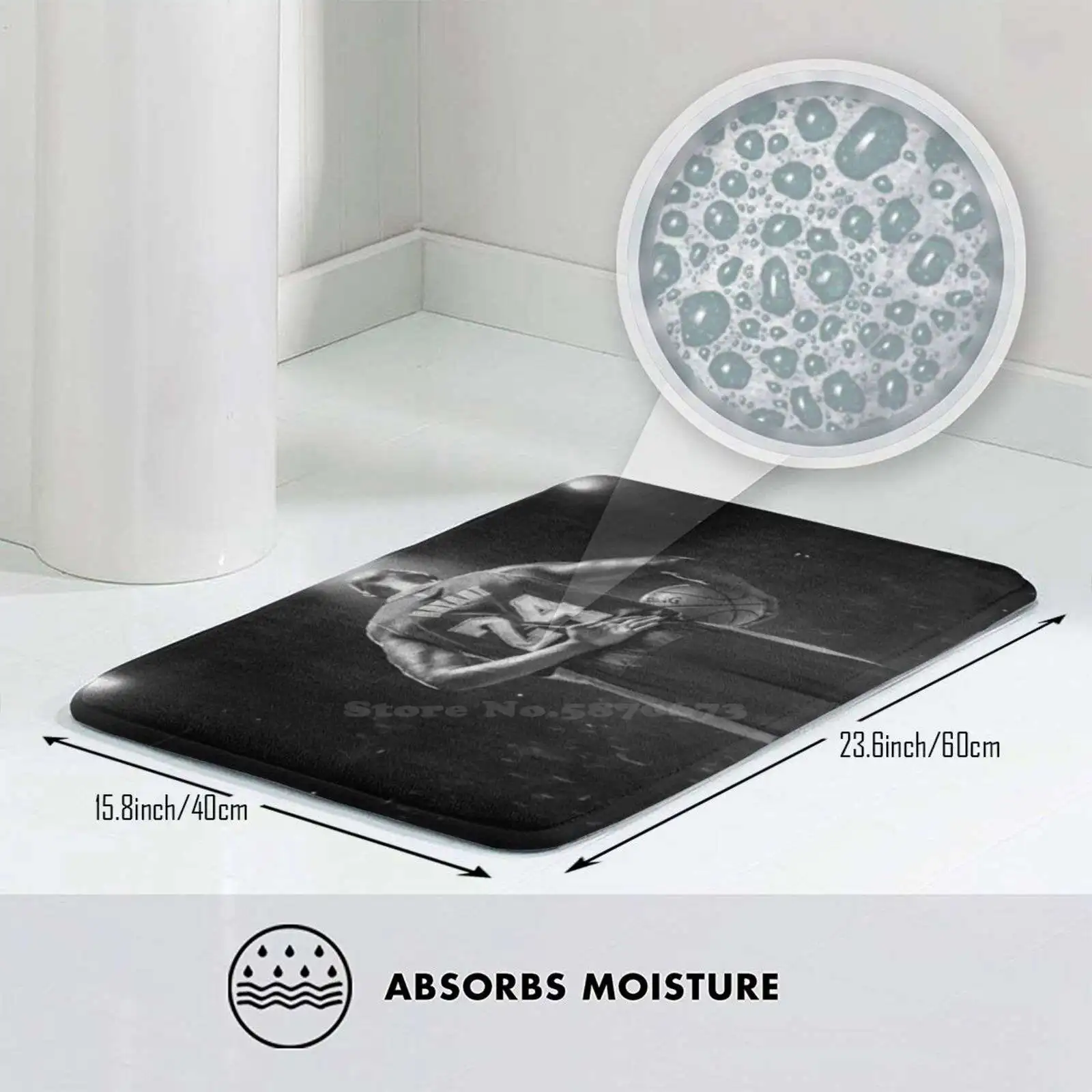 Черный белый ковер Брайант 24 мягкий домашний Противоскользящий коврик мужской