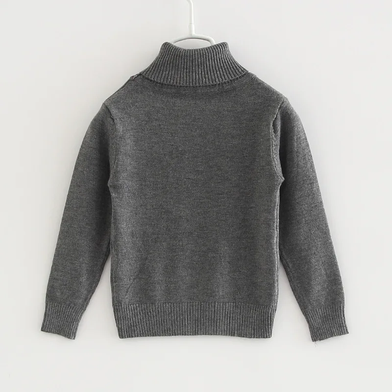 2021 Детский свитер Сезон весна-осень однотонные с высоким воротом для мальчиков и