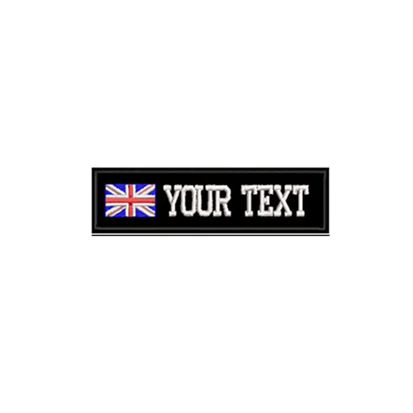 Britain flag Rectangular 1 line custom Embroidered Name hook onpatch US brazil French UK country flag personalized flag for jacket,bag,coat - Цвет: Britain flag