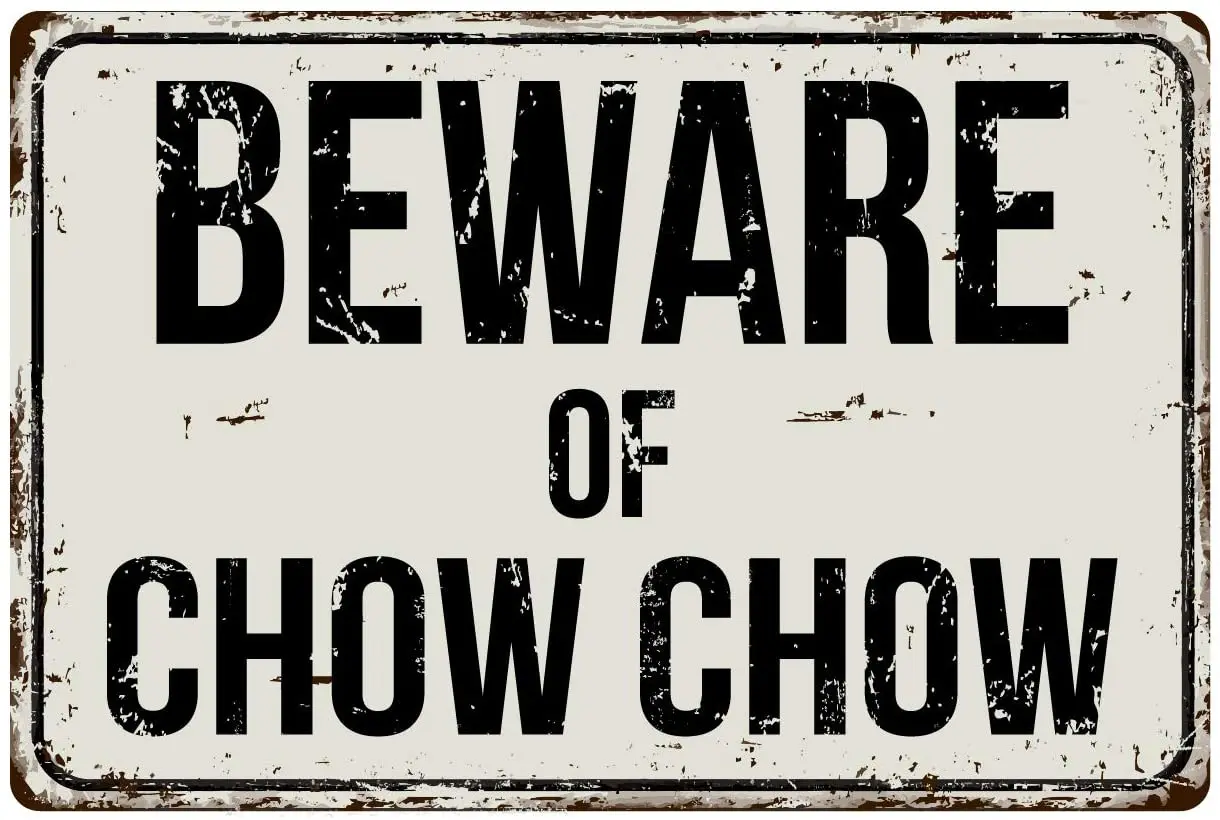 

Deerts 213VS Beware of Chow Chow 8 x 12 Vintage Aluminum Retro Metal Sign
