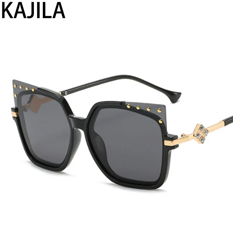 Женские солнцезащитные очки кошачий глаз брендовые дизайнерские с алмазной