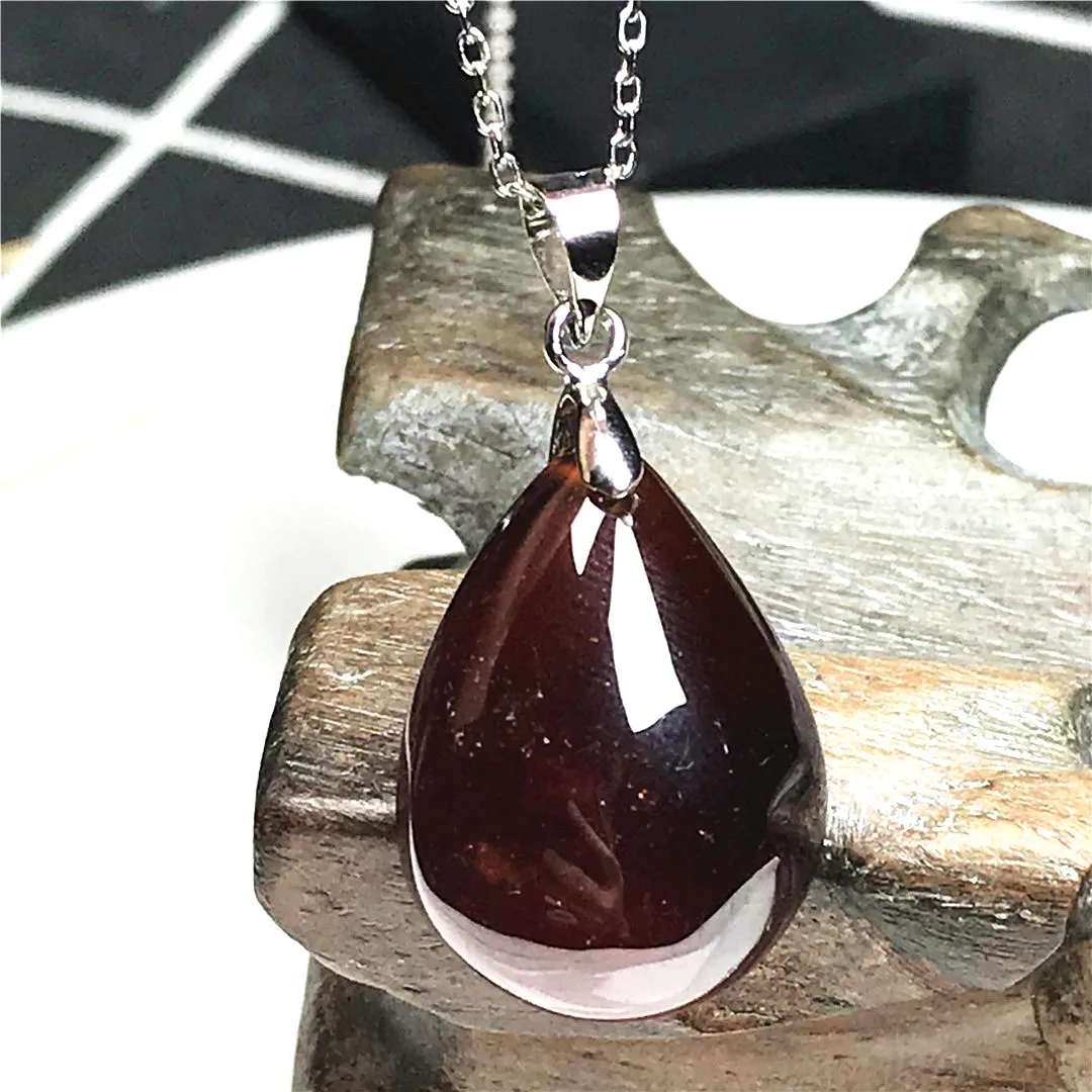 Ожерелье с подвеской из натурального красного граната ювелирные изделия для