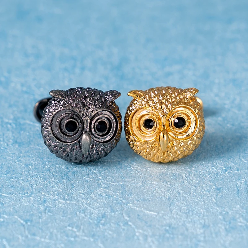 

Men's Vintage Owl Cufflinks Gold Silvery Color Cuff Buttons For Business Graduation Wedding Shirt Birthday Gifts Wholesale