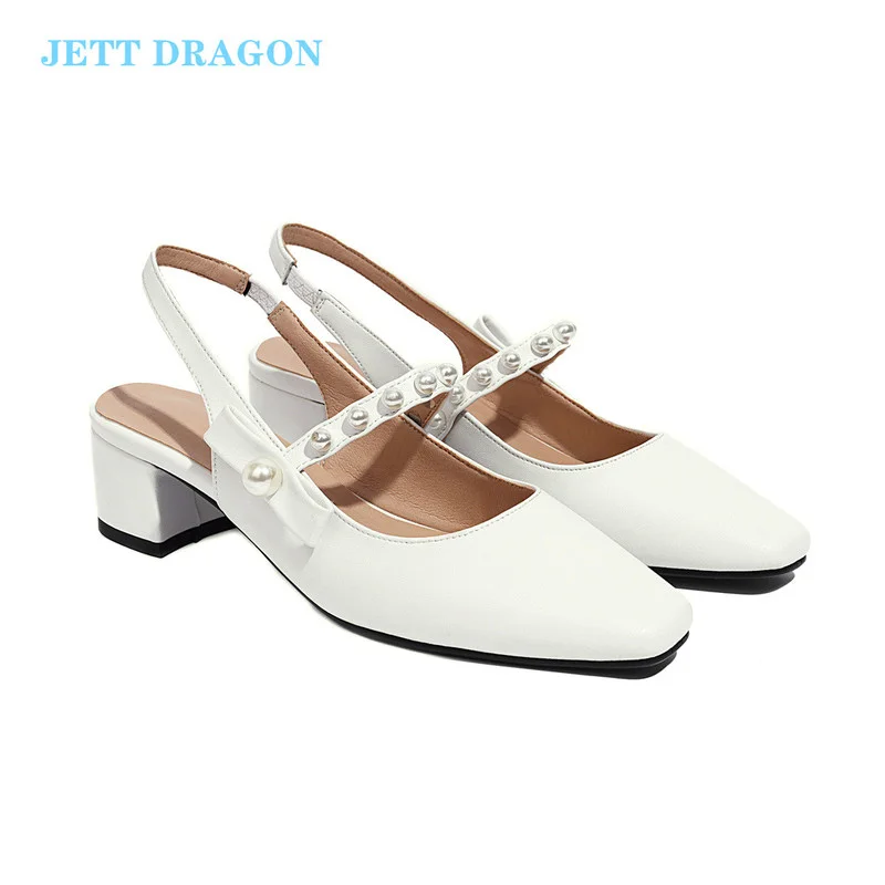 

Женские туфли-лодочки; Цвет черный, бежевый, абрикосовый; Модные туфли Mary Jane с пряжкой; Туфли с жемчугом на высоком квадратном каблуке; Женск...