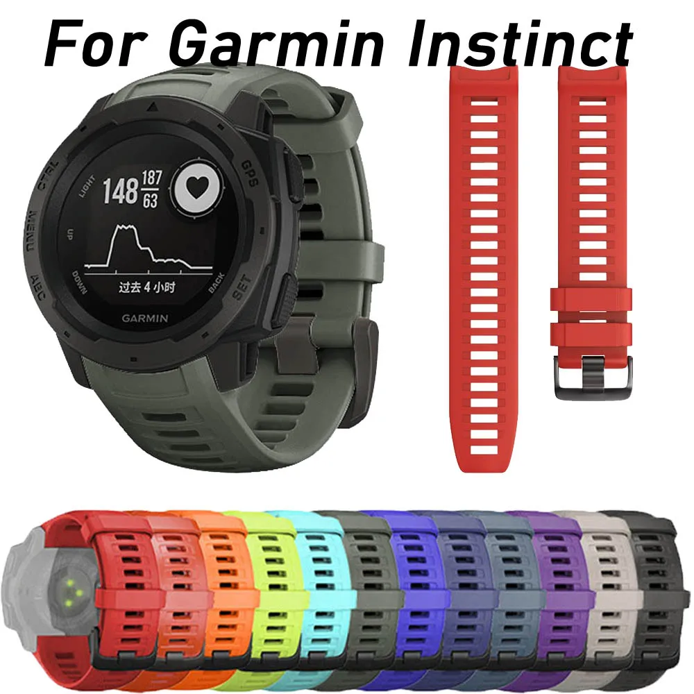 

Ремешок спортивный силиконовый для наручных часов Garmin Instinct, сменный цветной браслет, быстрая установка, аксессуары для умных часов