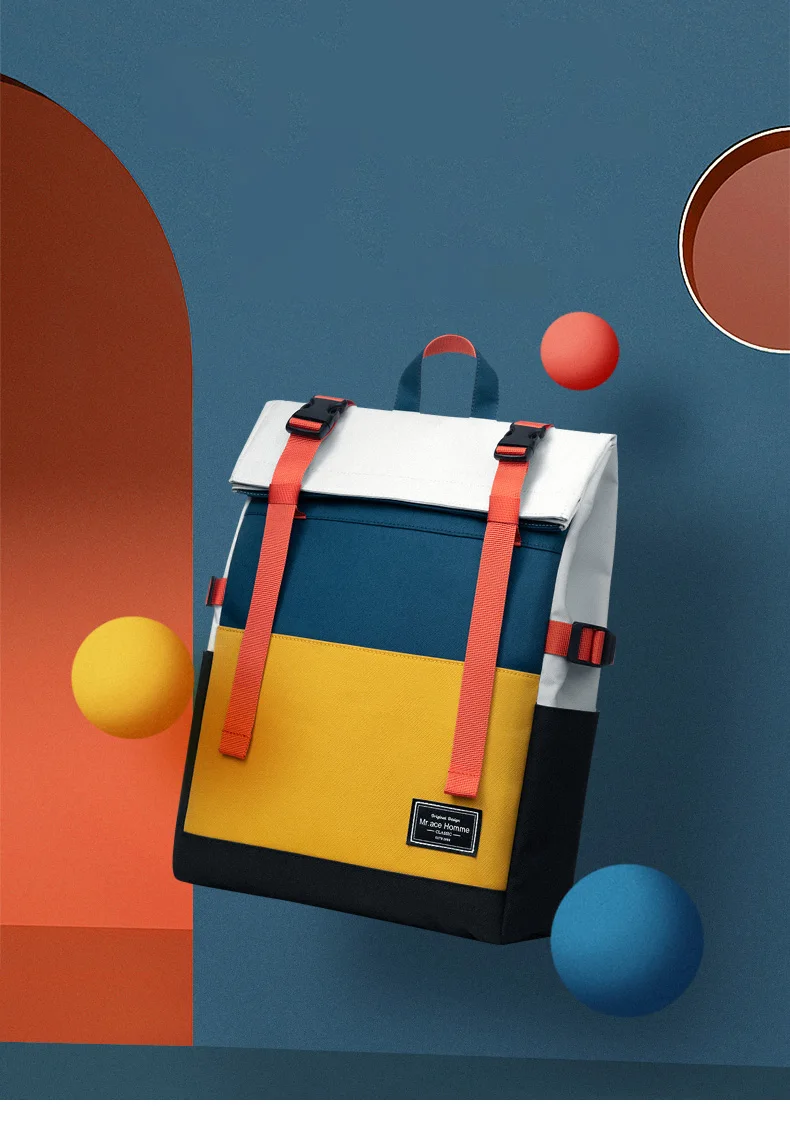 

Mah Large 15.6inch Laptop Backpack Women Yellow Square School Backpack For Girl Waterproof College Bag Boy Travel Bagback Men