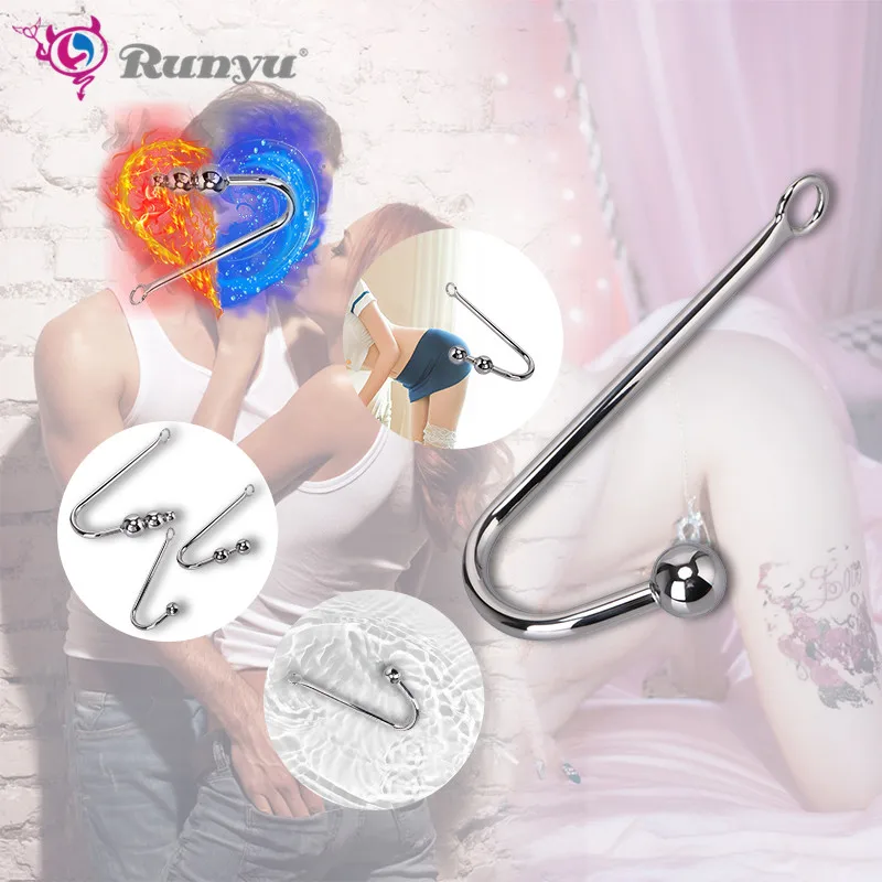 

anal hook 40mm,45mm,50mm for choose Stainless Steel butt plug ball with penis ring fetish cock chastity device sex toys for men