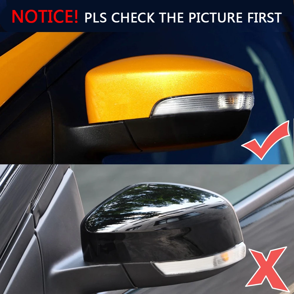 

2pcs Dynamic Blinker LED Turn Signal Lights Smoked Flowing Rear View Mirror Lights Indicator For Ford Kuga Ecosport 2013-2018
