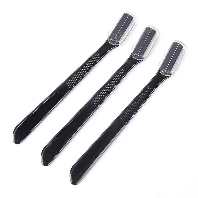 3PCS/Set Black Mini Eyebrow Trimmer Safe Shaving Razors Small Size Blade Women Face Care Hair Removal Tool Makeup Shaver Knife | Красота и