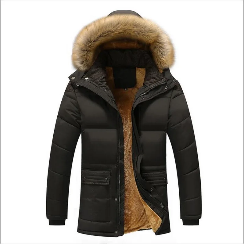 Winter Jacket Men Thick Warm Parka Fur Hooded Male Winter Coat Men Parkas Extra large Size Maximum Fit Weight 130kg